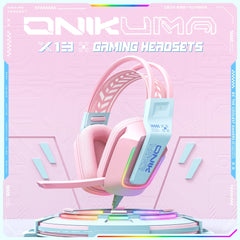 ONIKUMA Professional Gaming Headset with RGB Dynamic Lighting Wired Over-Ear Headset with Noise Canceling Microphone for PC