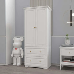 Armoire Wardrobe Closet, Clothes Cabinet with Hanging Rods, Adjustable Shelf, Freestanding Clothing Armoire, Wardrobes