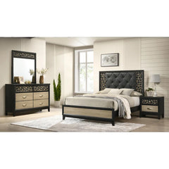 Modern & Contemporary Queen 4PC Bedroom  (Bed Included,Dresser Included,Mirror Included,Nightstand )