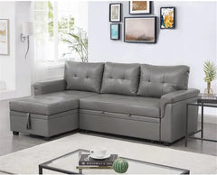 Sleeper Sectional Sofa with Convertible Sofa Bed &Inviting Chaise.Find Tranquil Comfort Stress-Relieving Design &Du