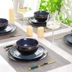 Ceramic Dinnerware Sets,Stoneware Coupe Plates and Bowls Sets,Highly Chip and Crack Resistant | Dishwasher & Microwave