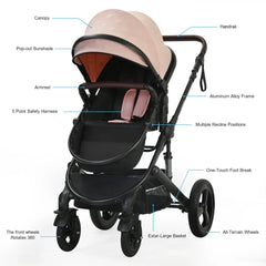 High quality newborn Lightweight Baby Stroller Folding Cart Comfort Baby Stroller 3 in 1 Child Safety Seat