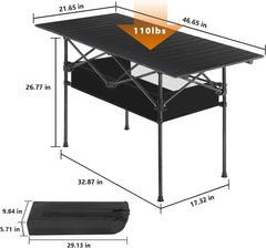 Camping Table Aluminum Picnic Table Waterproof and Rust Resistant Portable Desk