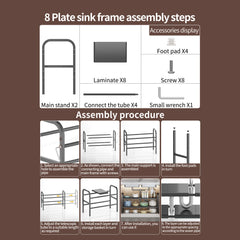 1 Set Multi-Use Kitchen Under Bathroom Sink Organizers - Expandable Cabinet Shelf Organizer Storage Rack With Removable Baskets