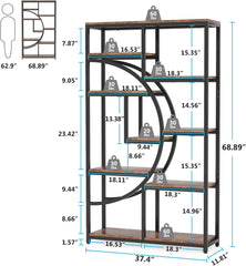 5 Tier Display Cabinet, Bookshelves Shelf Storage Organizer with 9-Open Storage Shelf for Living Room, Bedroom. Display Cabinet