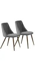 Dining Chairs Set of 4, Fabric Suede Dining Room Side Seating, Kitchen Chairs with Metal Legs for Living Room,Dark Brown