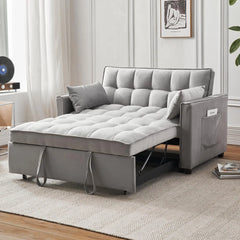 3-in-1 Convertible Sleeper Sofa Bed, Modern Pullout Couch Bed with Pull Out Bed, Adjustable Backrest, Futon Sofa for Living