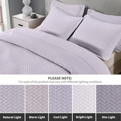 Lightweight Bedspread Ultrasonic  Pattern Light Coverlet for All Season Comforter Bedding Decor - 3 Piece Bed Cover Sets