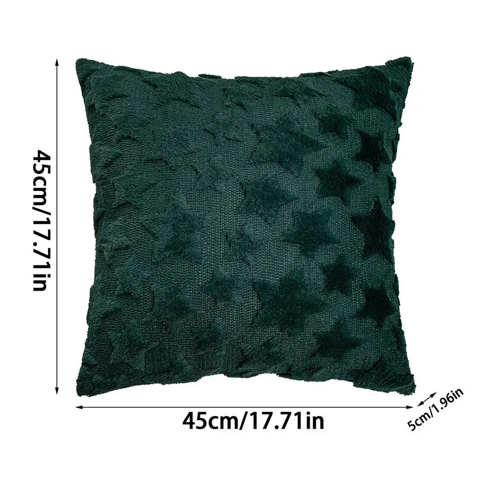 Fall Pillow Covers Star Pillow Cover Christmas Party Pillow Case Sofa Pillow Cases Christmas Star Embroidered Plush Pillow Cover