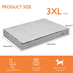 L XL 2XL 3XL Dog Bed Gray Orthopedic Pet Calming Bed Soft Sponge Foam Base Dog Crate Kennels Mat with Removable Cover