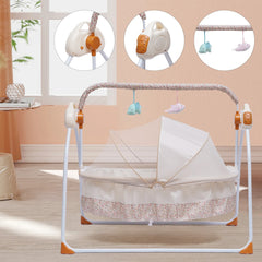 Electric Baby Bassinet Sleeper 5-speed Automatic Rocking Baby Rocker Bluetooth Connection + Timing Adjustable