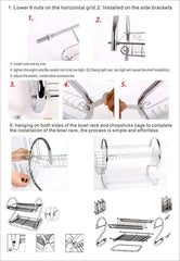 Dish Drying Rack- Space-Saving Dish Rack, Dish Racks for Kitchen Counter, Stainless Steel Kitchen Drying Rack