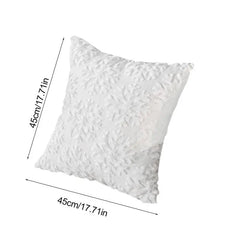 Snowflake Pillow Case White Christmas Embroidered Plush Pillow Cover Sofa Waist Throw Cushion Decorative Cover For Living Room