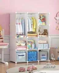 Dresser, Kids Closet Organizers, Portable Kids Wardrobe for Closet, Bedroom, Nursery, Cubby, Cabinet, Clothes, Dress, Baby