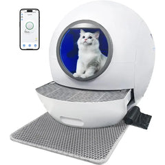 Upgrade Self-Cleaning Cat Litter Box, Automatic Cat Litter Box for Multi Cats, 60L Smart Litter Box with Mat, APP Control