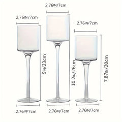 1 Set Tealight Candle Holder Tall Glass Candle Holder for Floating Candle Pillar Candles, Tall Candle Holders for Table Decor