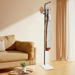 Large Capacity L-shape Clothes Hanger Freestanding Coat Rack Wear-Resistant with Sturdy Base for Hallways/Living Rooms