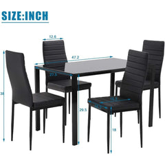 Dining Table Set Glass Dining Room Table Set for Small Spaces Kitchen Table and Chairs for 4Table with Chairs Home Furniture