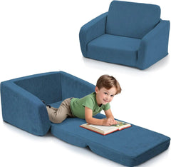 Comfy Kids Chair for Toddler - Stylish 2 in 1 Lounger Made of Memory Foam Easily Unfolds Into a Soft Baby Couch