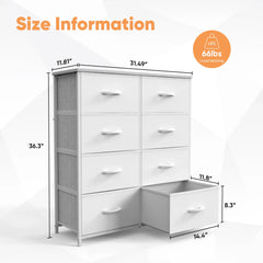 JHK Children's Wardrobe For Bedroom With 8 Fabric Drawers Storage Cabinet Steel Frame Assembly Closet For Clothes Home Furniture