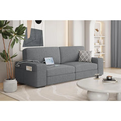 Modern Sofa Couch Corduroy Fabric Sofa with USB Charging Ports & Side Storage Pockets for Living Room Apartment