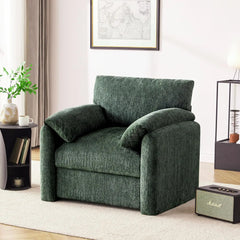 Chenille Oversized Armchair, 38.6'" Wide Accent Chairs for Living Room & Bedroom Modern Lounge Chair, (Green, 2 Pack)