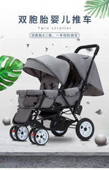 Twin baby strollers double front and back seat lie portable foldable child Cart