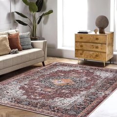 Living Room Area Rug 8 10 Large Washable Rug Vintage Rug Boho Distressed Area Rug Oriental Area Rug Floor Carpet Living  Bedroom