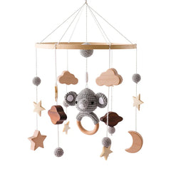 Baby Wooden Gym Frame Rocket Model Newborn Activity Gym Frame Hanging Pendant Rattle Toys For Baby Education Montessori Toys