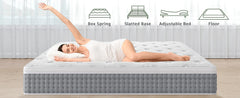 King Size Mattress 14 Inch- Gel Memory Foam with Individual Pocket Springs for Motion Isolation - Hybrid Bed Mattress