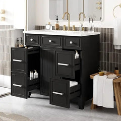 36  Bathroom Vanity with Sink Top Set  Bathroom Storage Cabinet with Soft Close Doors and Drawers  Modern Cabinets for Bathroom