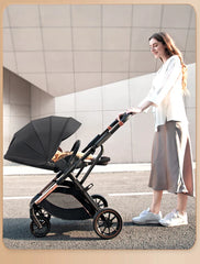 2024 New Arrival High View Portable Baby Stroller Ergonomics Seat Bassinet for Newborn One Hand to Recline Pram