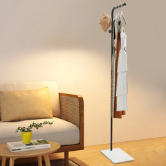 Large Capacity L-shape Clothes Hanger Freestanding Coat Rack Wear-Resistant with Sturdy Base for Hallways/Living Rooms