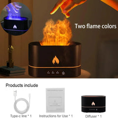 Essential Oil Diffuser - Aromatherapy Cool Mist Humidifier for Bedroom Simulated Flame Night Light  Diffuser Auto Shut Off  Time