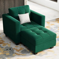 Sectional Modular Sofa with Storage Seats, Velvet Couch for Living Room, Apartment,Small Space