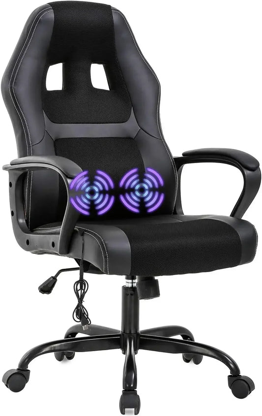 Furniture suppliesBestOffice PC Gaming Chair Massage Office Chair Ergonomic Desk  Adjustable PU Leather Racing Chair with L