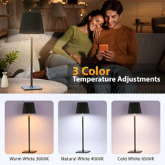 2 Packs LED Table Lamp Modern LED Desk Lamp with Touch Control Dimmable Night Light with 3 Color Temperatures for Living Room