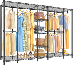 Clothing Rack, Garment Rack for Hanging Clothes, Large Freestanding Closet Wardrobe Clothes Storage Organizer Closet for Bedroom