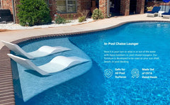 Chaise Lounge, Pool & Sun Shelf Lounge Chair - Designed for Water Depths Up to 9” - Compatible with All Pool Types