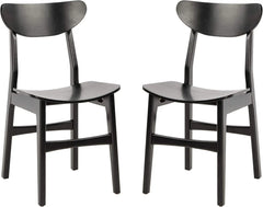 Home Lucca Retro Black Dining Chair, Wood, Set of 2