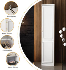 Armoire Wardrobe Closet Collection with Drawers & Hanging Rods, Closet Organizer, Armoire Wardrobes,Bedroom Funiture