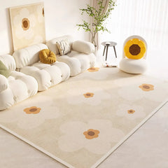 Crystal Velvet Modern Simple Flower Carpet Home Bedroom Bed Blanket Living Room Sofa Coffee Table Mat