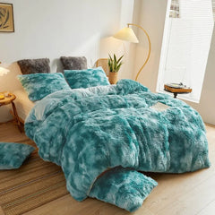 Plush Shaggy Duvet Cover Luxury Ultra Soft Crystal Velvet Bedding 1PC(1 Faux Fur Duvet Cover),Zipper Closure