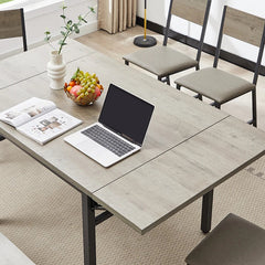 Folding Dining Table, 1.2 inches thick table top, for Dining Room, Living Room, Grey, 63.2'' L x 35.5'' W x 30.5'' H. 