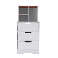 Modern Tall White Nightstand With 3 Drawers Side Stand Storage Cabinet Bedside Table Organizer Bedroom Furniture White