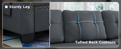 Convertible Sectional Sofa L Shaped Couch Reversible Sectional for Small Apartment, Bluish Grey