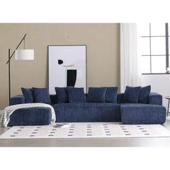 131'' Modular Sectional Couch,U-shaped sofa,Chaise Lounge, Striped fabric,Upholstered 4 Seater Couch,Free Combination Sofa