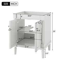 24'' Bathroom Vanity without Sink, 2-Tier Modern Bathroom Storage Cabinet, Single Sink Bathroom Vanity, Large Storage Shelves