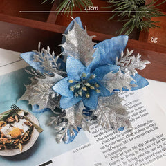 30/14.5cm Glitter Artifical Christmas Flowers Christmas Tree Decoration for Home Fake Flowers Plant Xmas New Year Party Decor