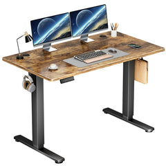 JHK Electric Standing Desk Height Adjustable 40x24 Inch Stand Up Sit Stand Computer Workstation Ergonomic Work Table  Oak